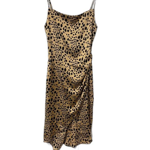 NWT Le Lis spotted cheetah animal print slip dress with adjustable straps size M - Picture 1 of 7